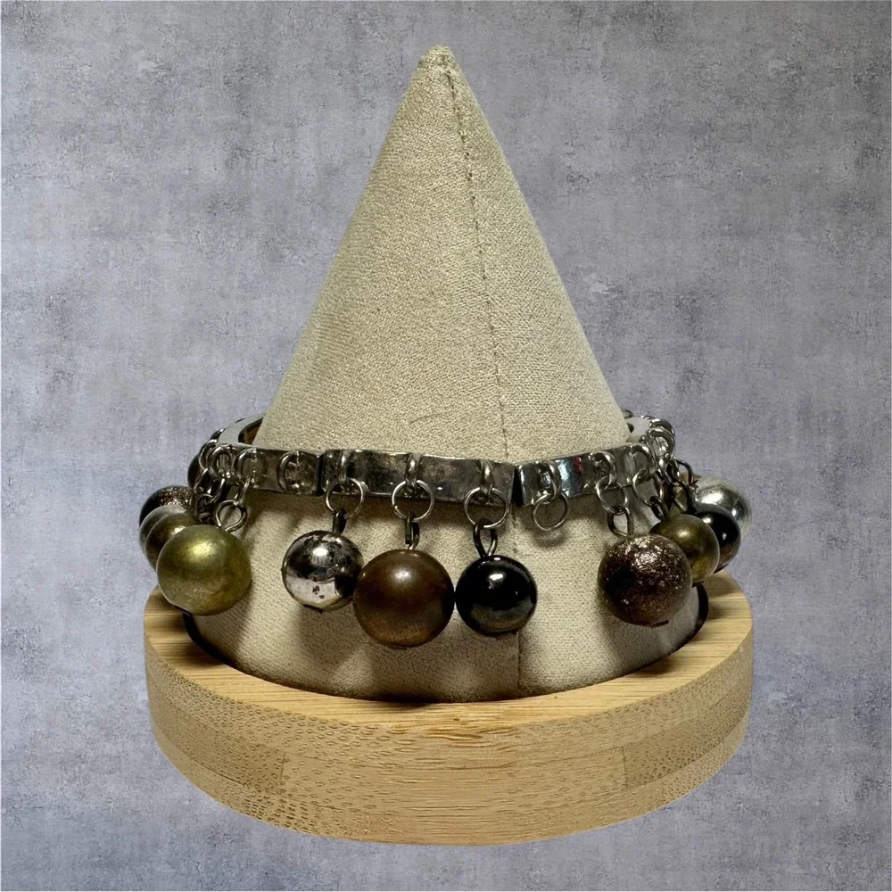 Vintage‎ Style Dangle Bead Stretch Bracelet Mixed Metallic Orb Charms